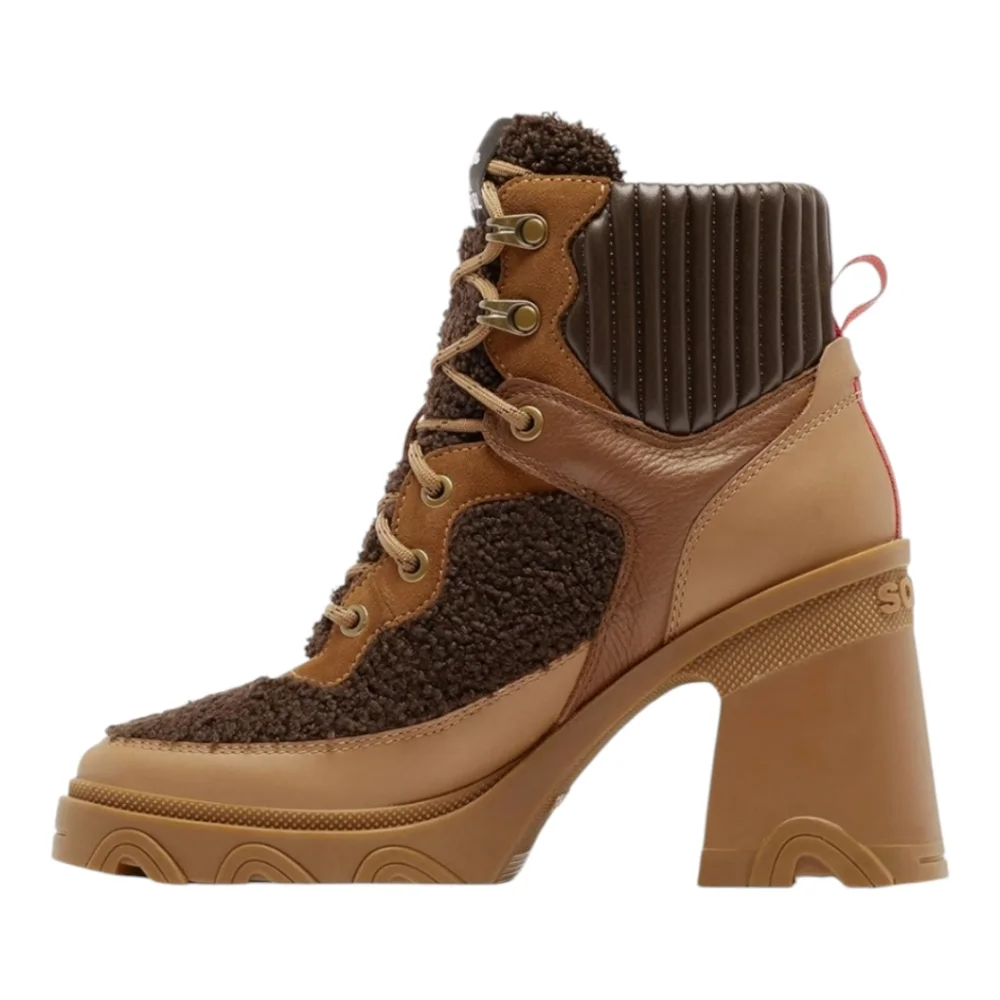 Sundance x Sorel Platform Brex Heel Cozy Lace Boots Lug Sole Size 9.5 $210 MSRP‎